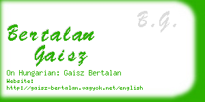 bertalan gaisz business card